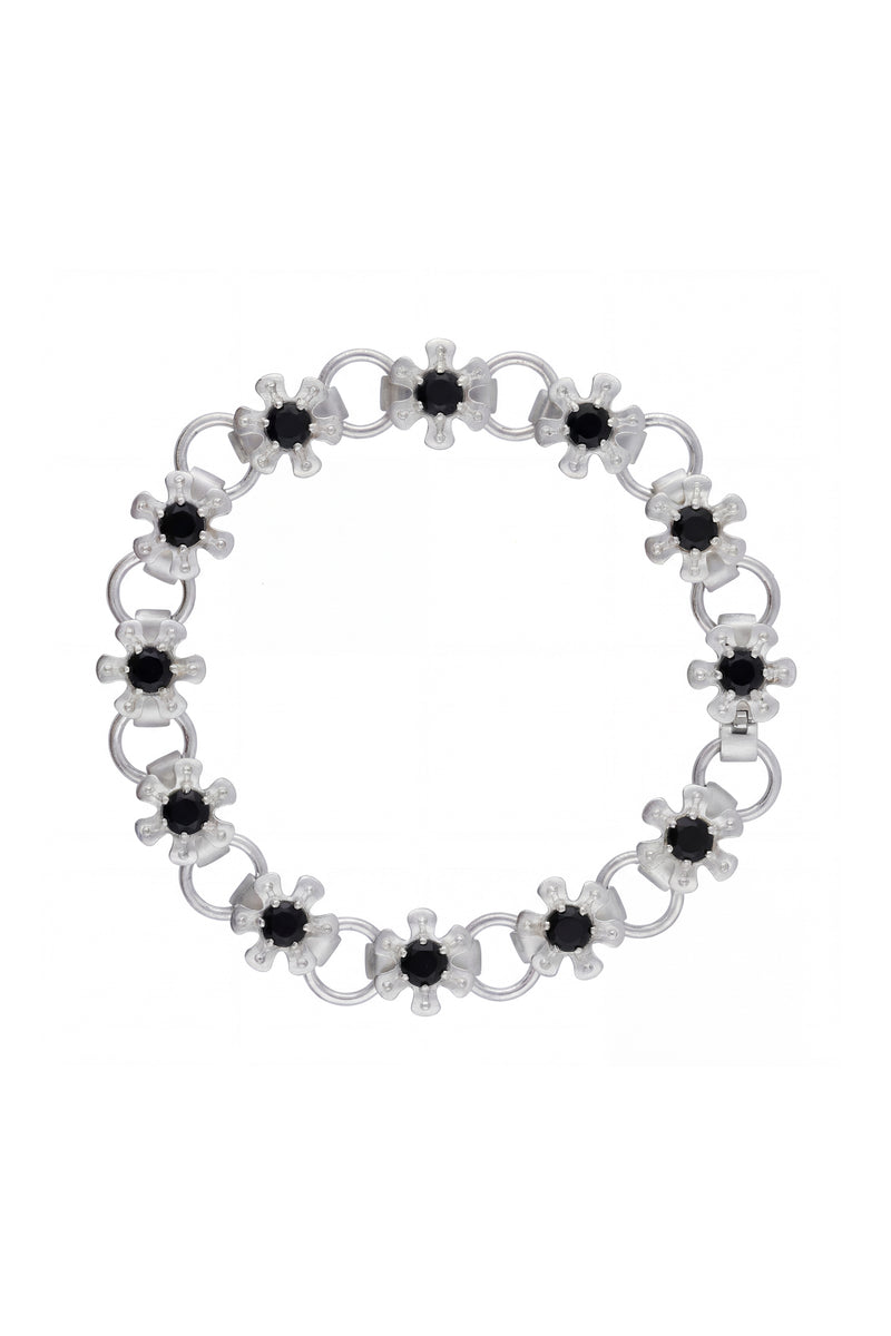 flower node bracelet – onyx
