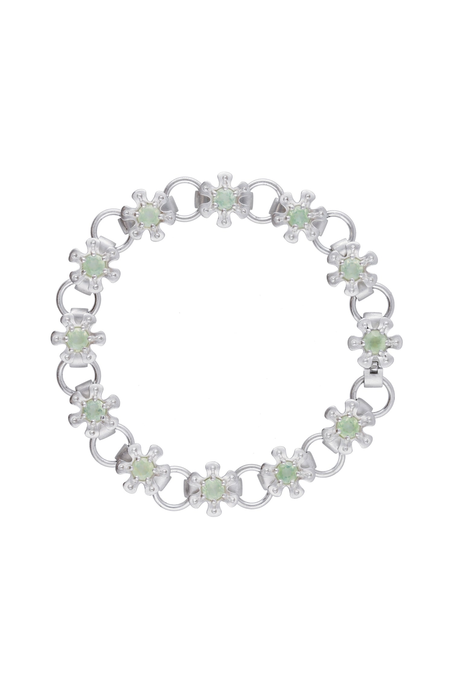 flower node bracelet – prehnite