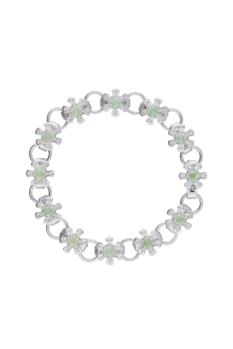 flower node bracelet – prehnite