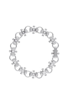 flower node bracelet – white topaz
