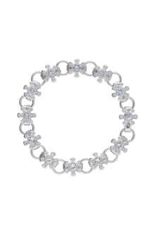 flower node bracelet – white sapphire