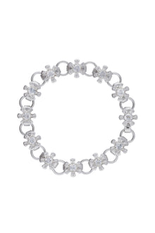 flower node bracelet – white topaz