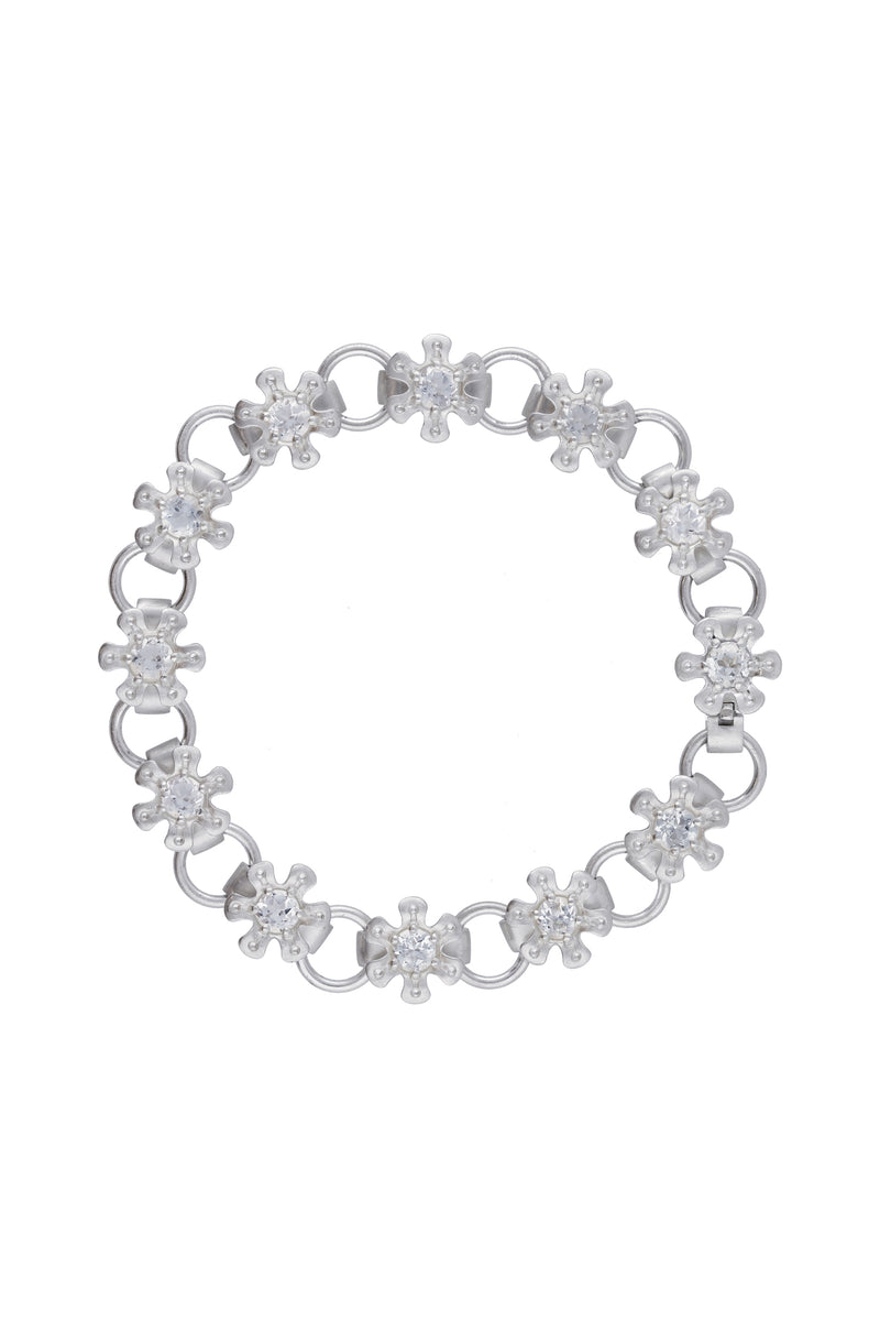 flower node bracelet – white topaz