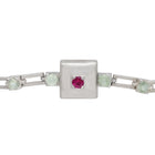 magnetic sequence bracelet - prehnite & ruby
