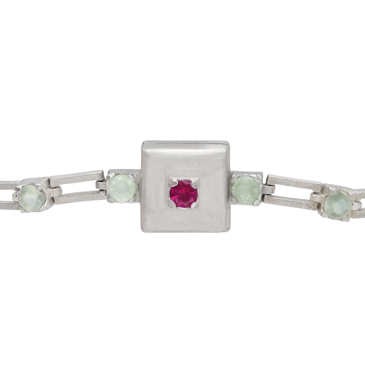 magnetic sequence bracelet - prehnite & ruby