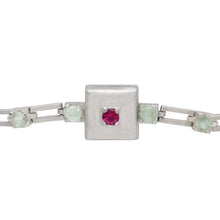 magnetic sequence bracelet - prehnite & ruby
