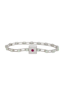 magnetic sequence bracelet - prehnite & ruby