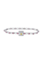 magnetic sequence bracelet - dusty rose zirconia & yellow sapphire