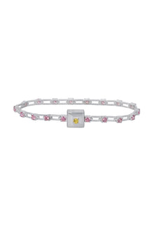 magnetic sequence bracelet - dusty rose zirconia & yellow sapphire