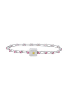 magnetic sequence bracelet - dusty rose zirconia & yellow sapphire