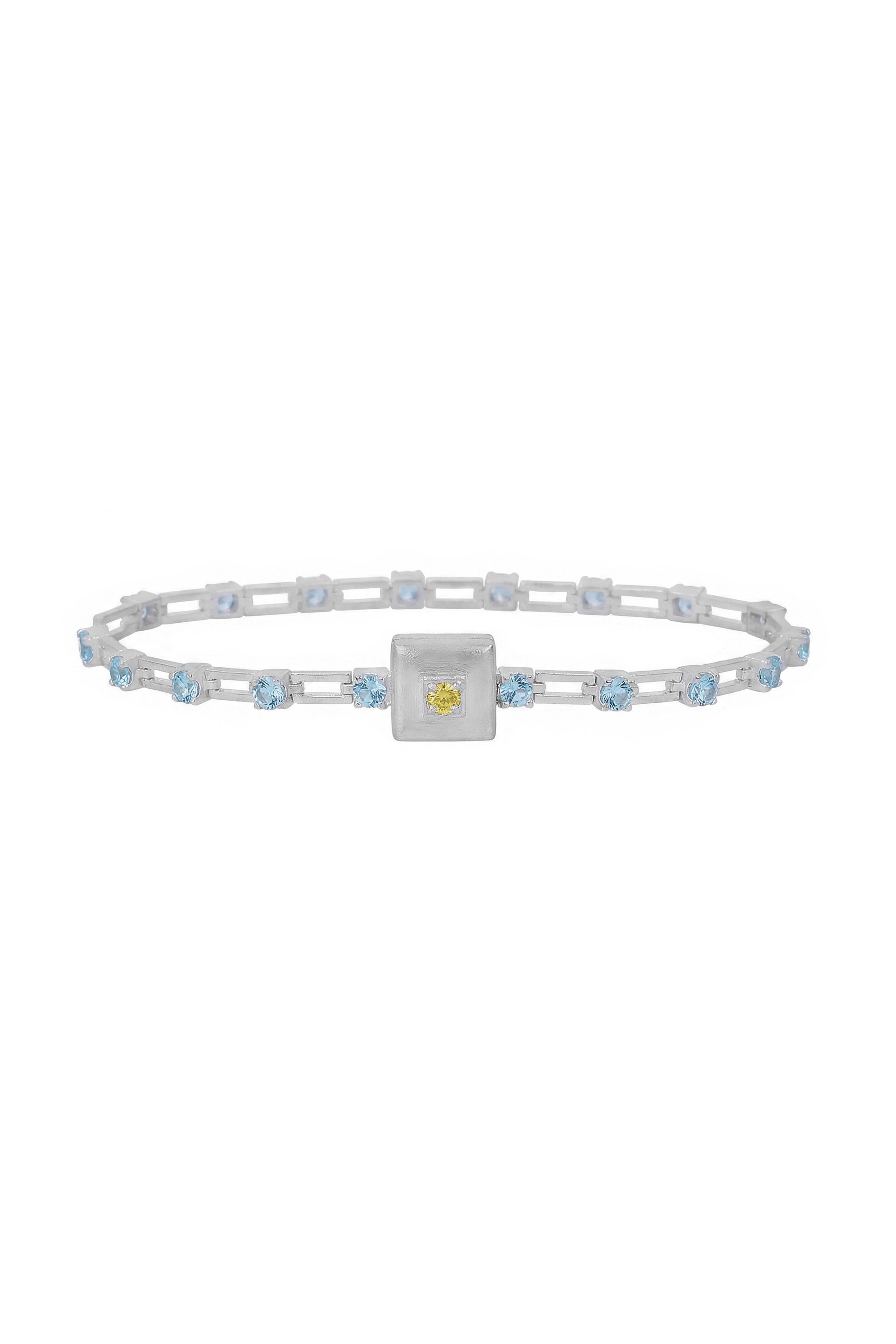 magnetic sequence bracelet - light blue topaz & yellow sapphire