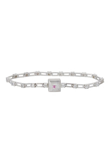 magnetic still bracelet – sculpted silver & light pink sapphire