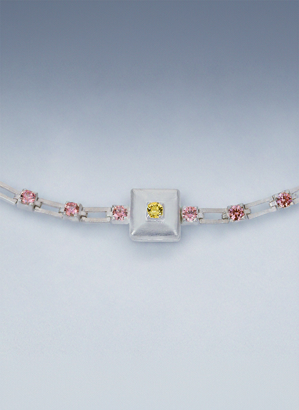 magnetic sequence bracelet - dusty rose zirconia & yellow sapphire