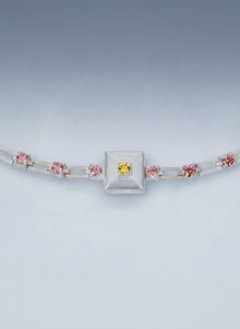 magnetic sequence bracelet - dusty rose zirconia & yellow sapphire