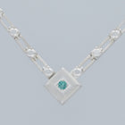 magnetic still necklace - sculpted silver & emerald