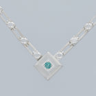 magnetic still necklace - sculpted silver & emerald