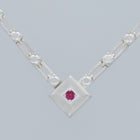 magnetic still necklace - sculpted silver & ruby