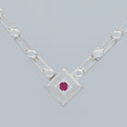 magnetic still necklace - sculpted silver & ruby