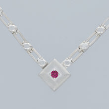 magnetic still necklace - sculpted silver & ruby