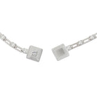 magnetic still necklace - sculpted silver & white sapphire