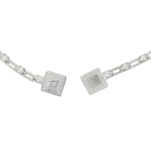 magnetic still necklace - sculpted silver & white sapphire