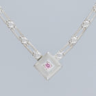 magnetic still necklace - sculpted silver & pink sapphire