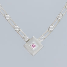 magnetic still necklace - sculpted silver & pink sapphire