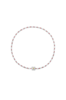 magnetic sequence necklace - dusty rose zirconia & yellow sapphire