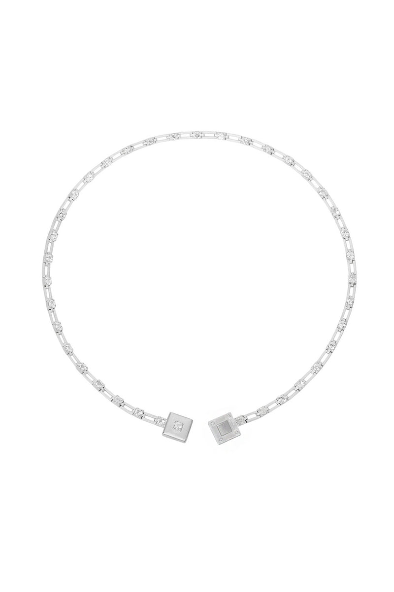 magnetic sequence necklace - white topaz