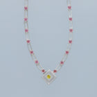 magnetic sequence necklace - dusty rose zirconia & yellow sapphire