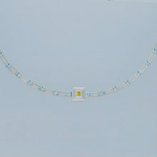 magnetic sequence necklace - light blue topaz & yellow sapphire