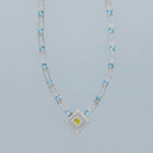 magnetic sequence necklace - light blue topaz & yellow sapphire