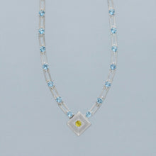 magnetic sequence necklace - light blue topaz & yellow sapphire