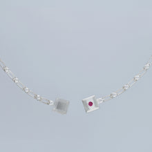 magnetic still necklace - sculpted silver & ruby
