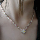 magnetic sequence necklace - dusty rose zirconia & yellow sapphire