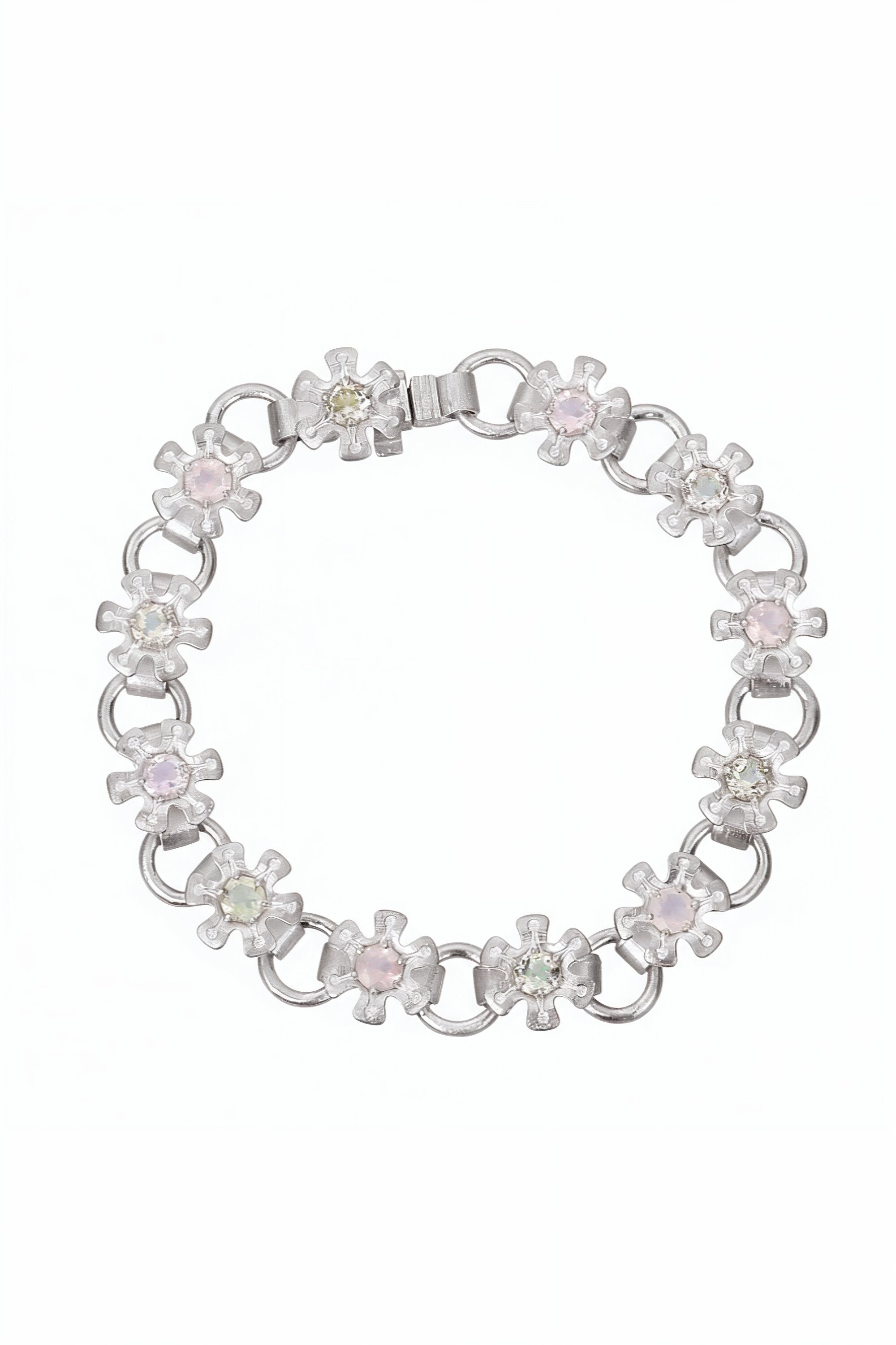 flower node still light bracelet – lemon quartz × rose quartz