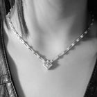 magnetic still necklace - sculpted silver & pink sapphire