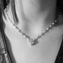 magnetic still necklace - sculpted silver & pink sapphire