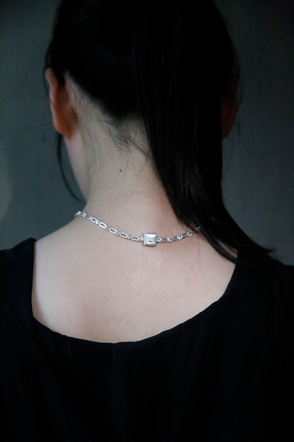 magnetic sequence necklace - white sapphire