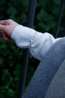 magnetic sequence bracelet - dusty rose zirconia & yellow sapphire
