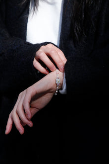 magnetic sequence bracelet - dusty rose zirconia & yellow sapphire